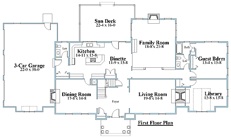 colonial home 1st floor plan